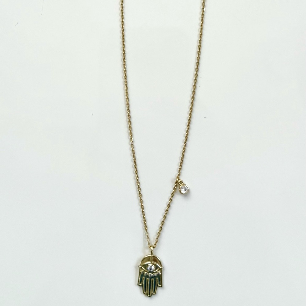 Gold Hamsa Pendant Necklace